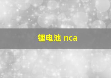 锂电池 nca